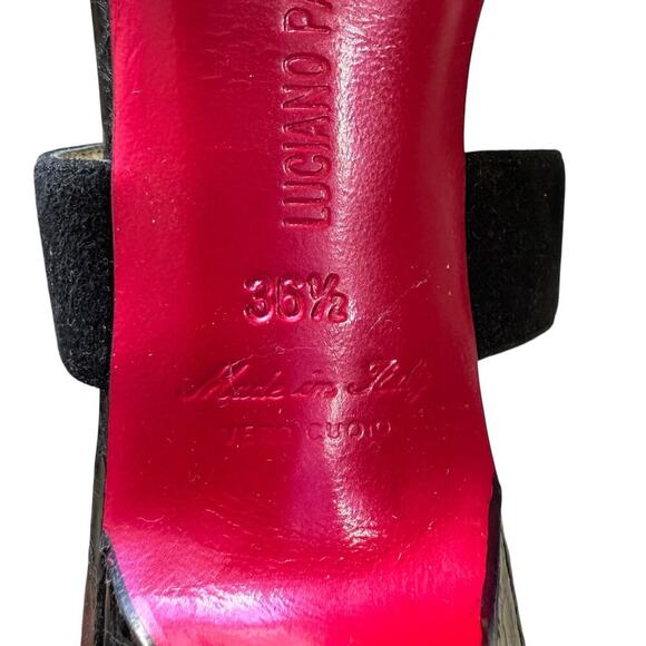 Vintage Luciano Padovan Red Bottom Suede Snakeskin Heels 36.5 - Picture 15 of 15